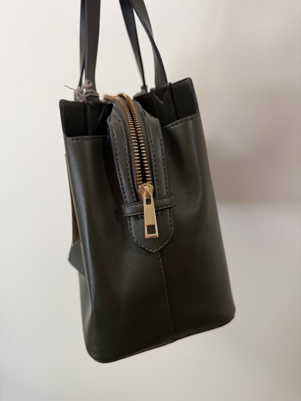 Classic Structured Bag in Olive Green - Picture 9 of 10